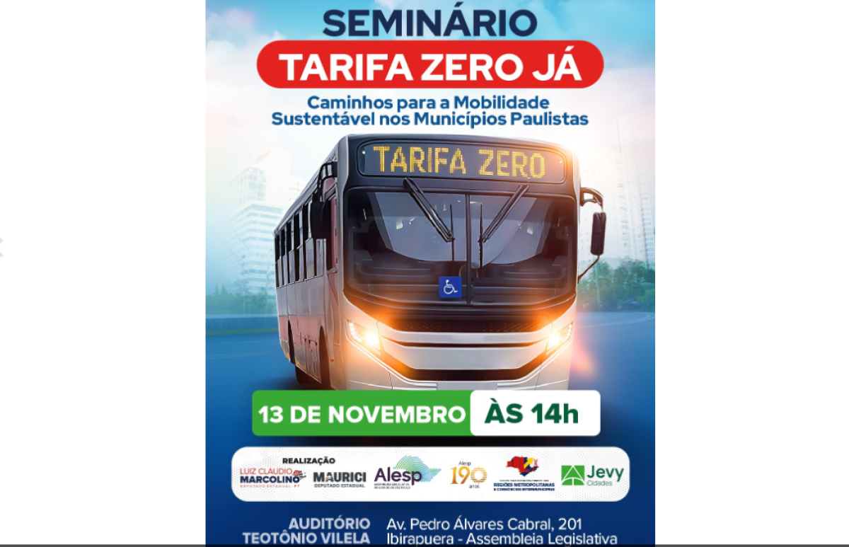 Seminário aborda Tarifa Zero no estado de São Paulo