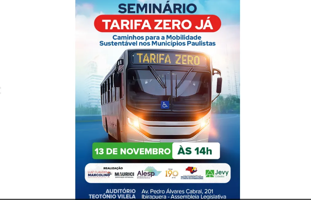Seminário aborda Tarifa Zero no estado de São Paulo