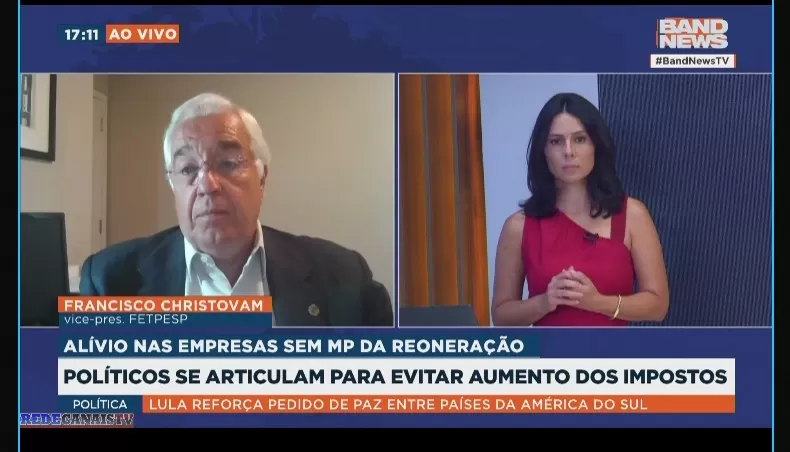 Entrevista Exclusiva com Francisco Christovam, Vice-Presidente da FETPESP, na Band News sobre a Reoneração da Folha de Pagamento